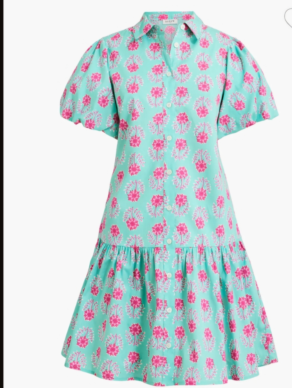 Bubble-sleeve mini Floral Dress